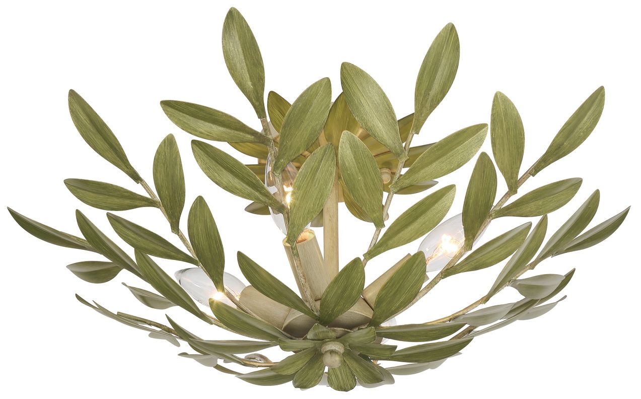 Thumbnail4 of Crystorama Broche 20.75'' Champagne Green Tea Semi Flush Mount more views