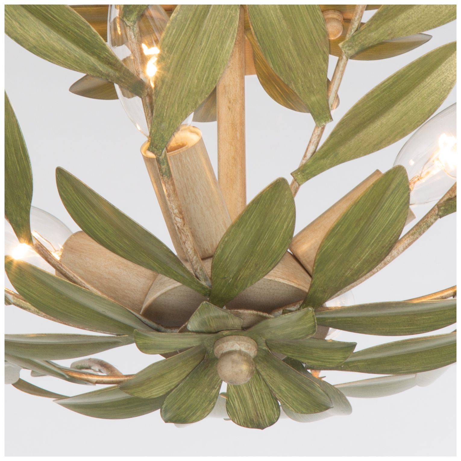 Crystorama Broche 20.75'' Champagne Green Tea Semi Flush Mount