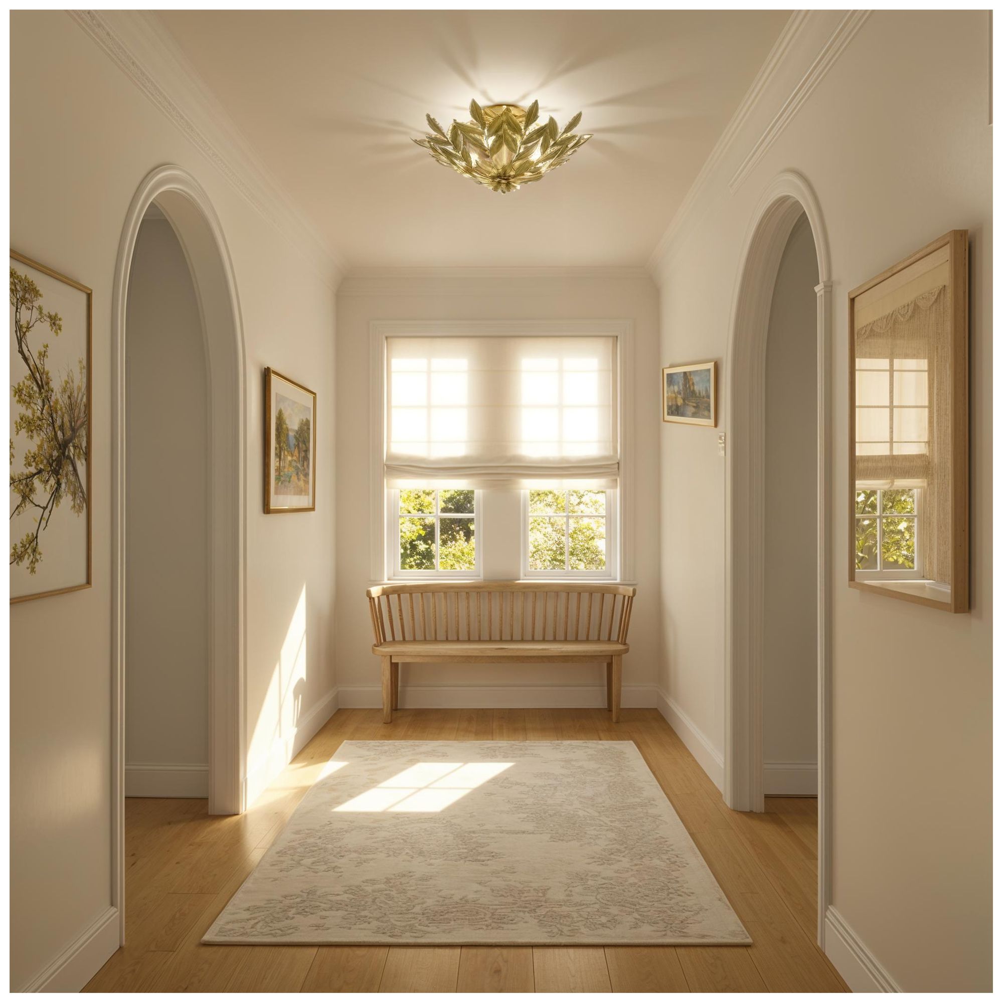 Crystorama Broche 20.75'' Champagne Green Tea Semi Flush Mount