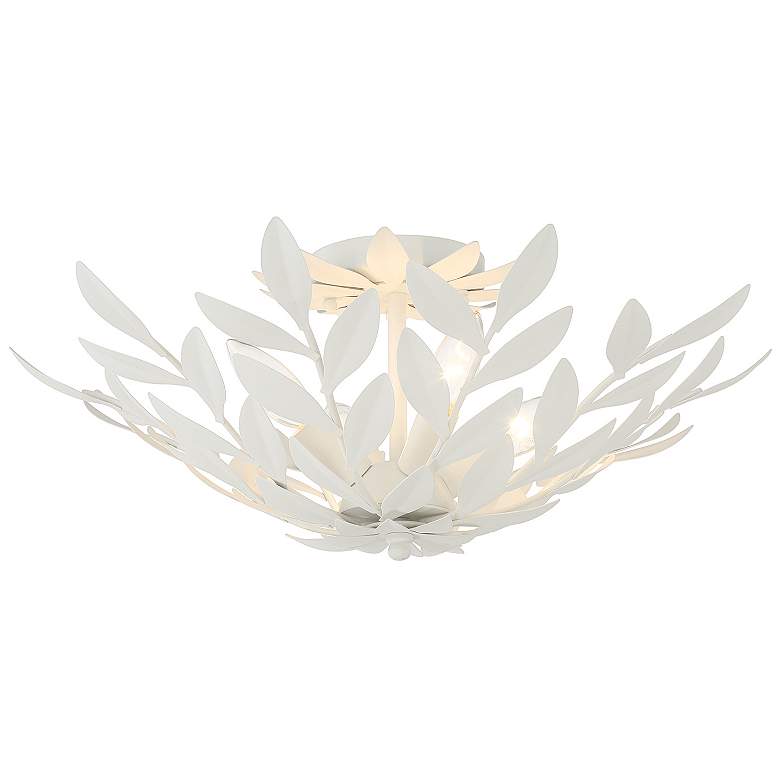 Image 2 Crystorama Broche 20 3/4" Wide 4-Light White Finisg Semi Flush Mount