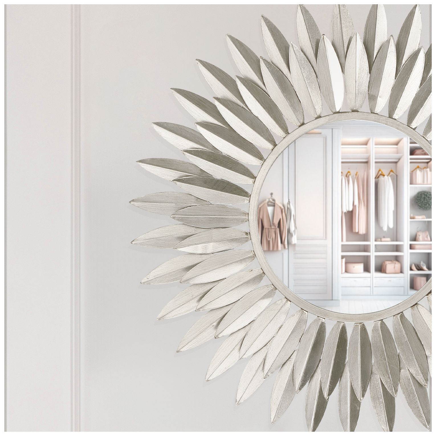 Image 6 Crystorama Broche 20'' Antique Silver Mirror more views