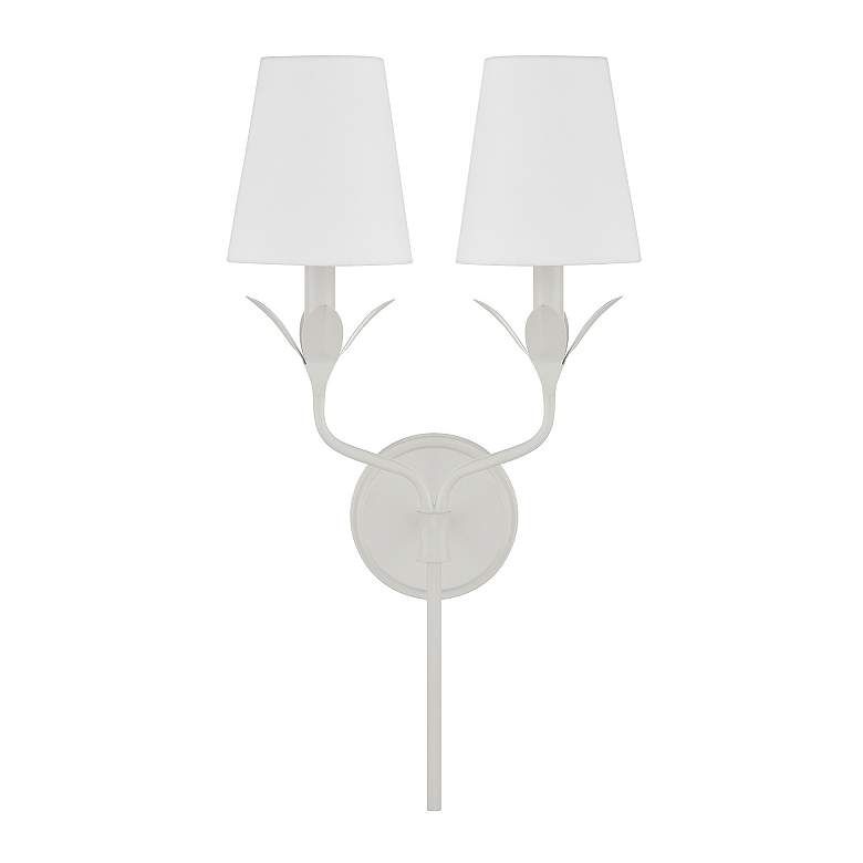 Image 3 Crystorama Broche 21" High 2-Shade Matte White Wall Sconce more views