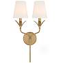 2_Crystorama Broche 21" High Antique Gold 2-Light Wall Sconce