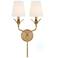 Crystorama Broche 21" High Antique Gold 2-Light Wall Sconce
