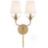 Crystorama Broche 21" High Antique Gold 2-Light Wall Sconce
