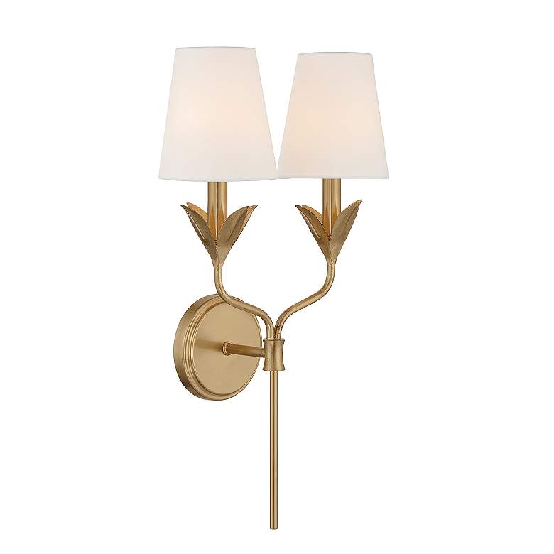 Image 4 Crystorama Broche 21" High Antique Gold 2-Light Wall Sconce more views
