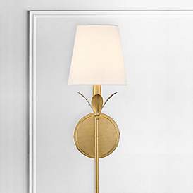 Image1 of Crystorama Broche 21" High Antique Gold Wall Sconce