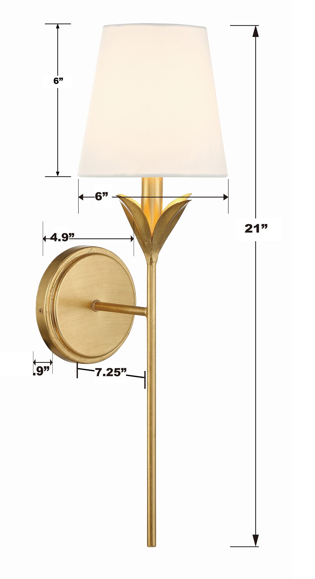 Crystorama Broche 21" High Antique Gold Wall Sconce