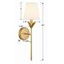 Crystorama Broche 21" High Antique Gold Wall Sconce