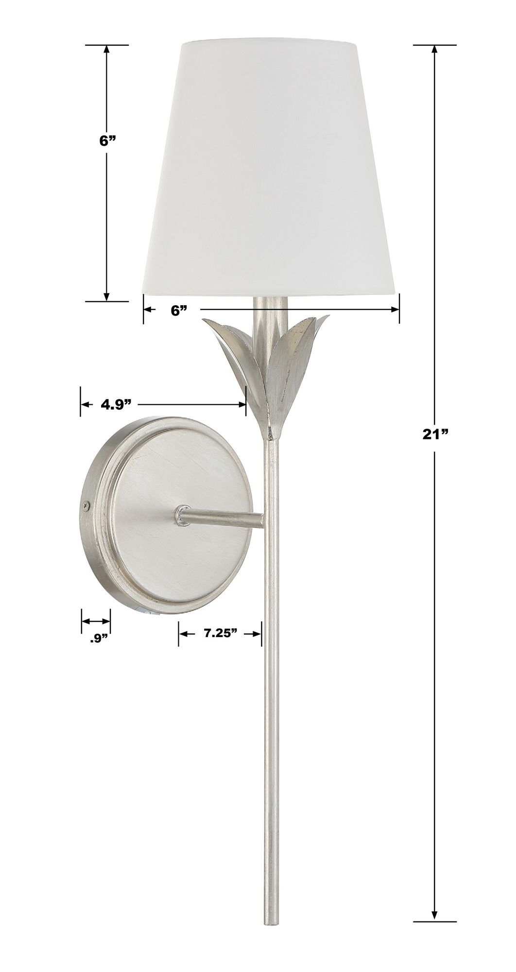 Crystorama Broche 21" High Antique Silver Wall Sconce