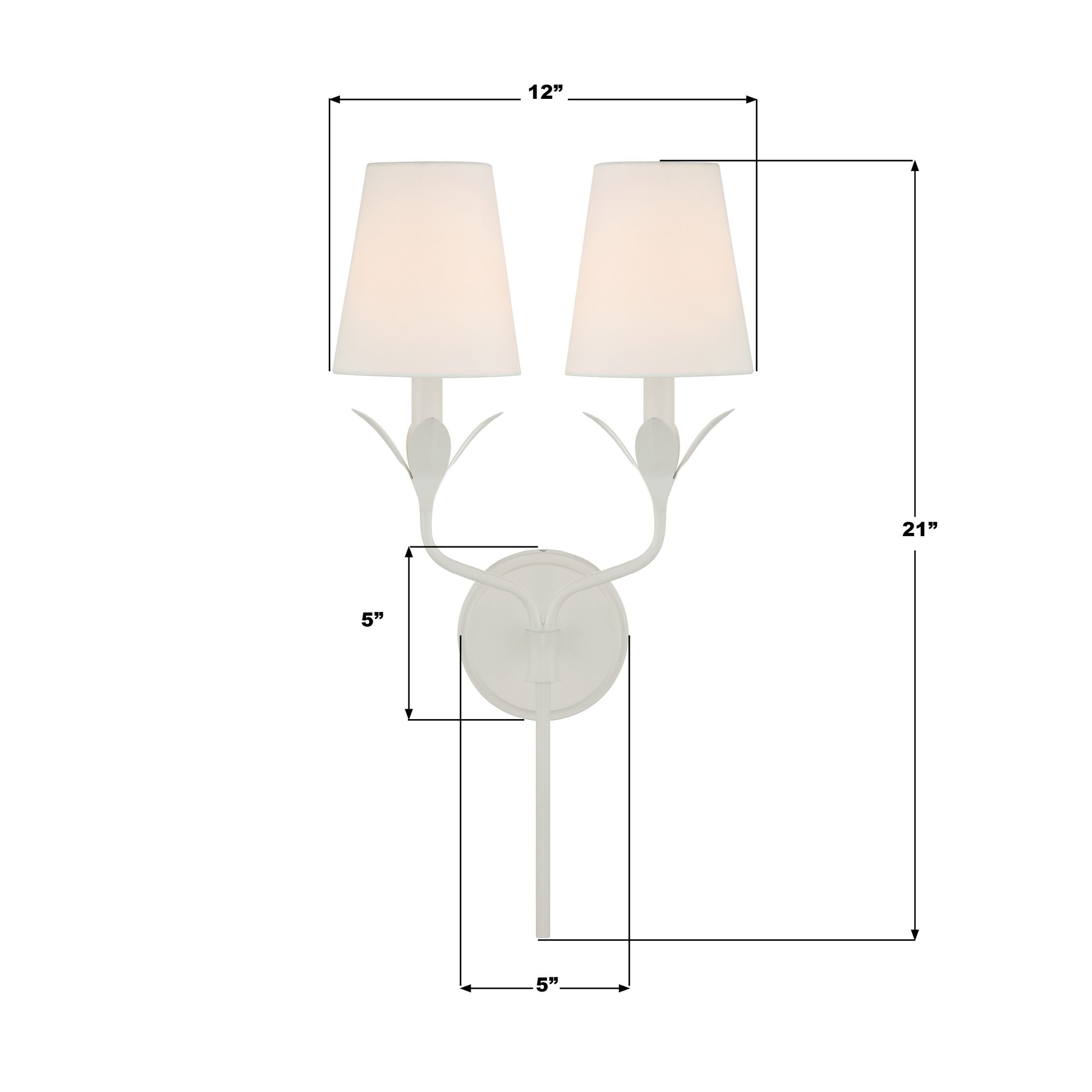 Crystorama Broche 21" High Matte White 2-Light Wall Sconce