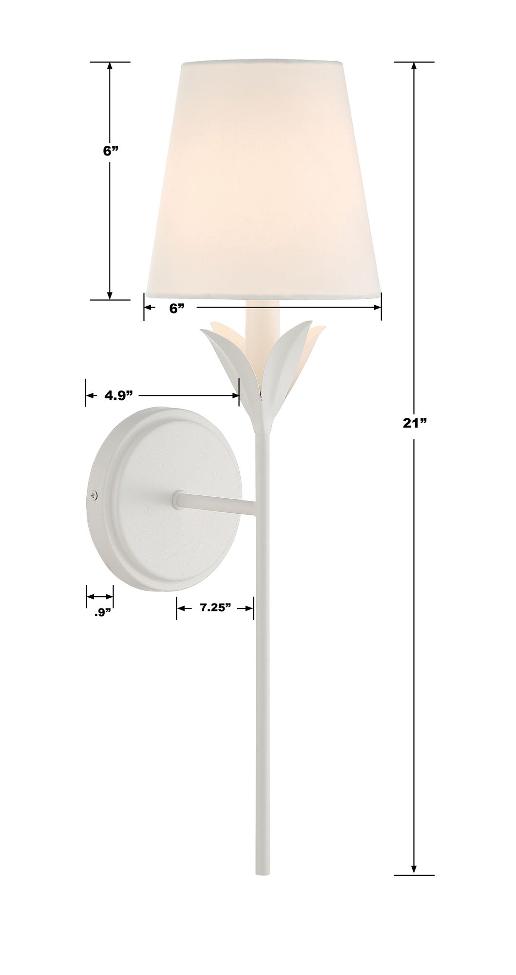 Crystorama Broche 21" High Matte White Wall Sconce