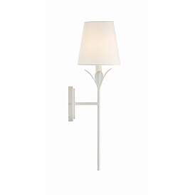 Image4 of Crystorama Broche 21" High Matte White Wall Sconce more views