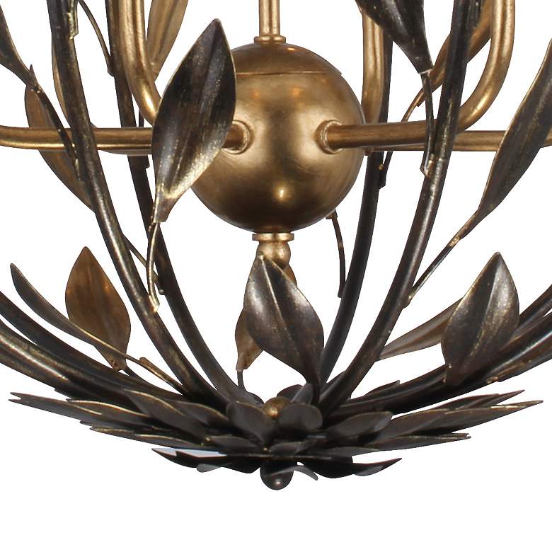 Image 4 Crystorama Broche 21" Wide English Bronze Leaf and Vine Orb Chandelier more views