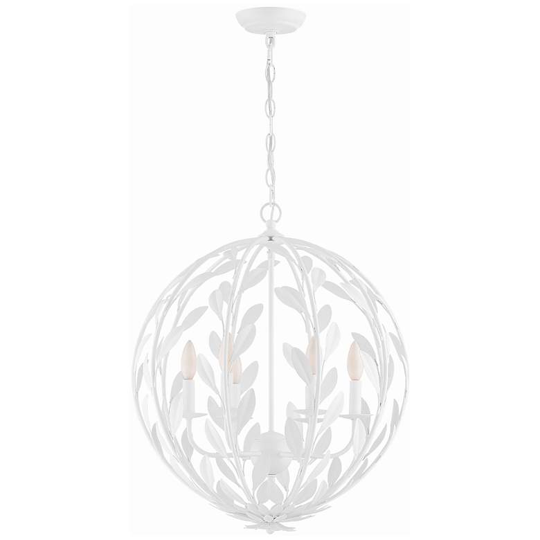 Image 2 Crystorama Broche 21" Wide Matte White 6-Light Pendant Light