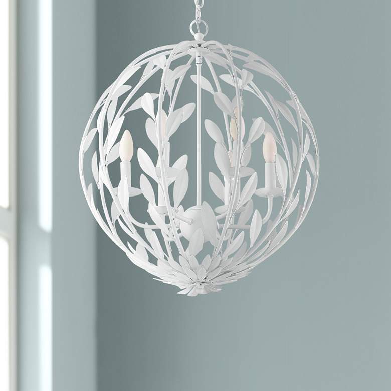 Image 1 Crystorama Broche 21" Wide Matte White 6-Light Pendant Light