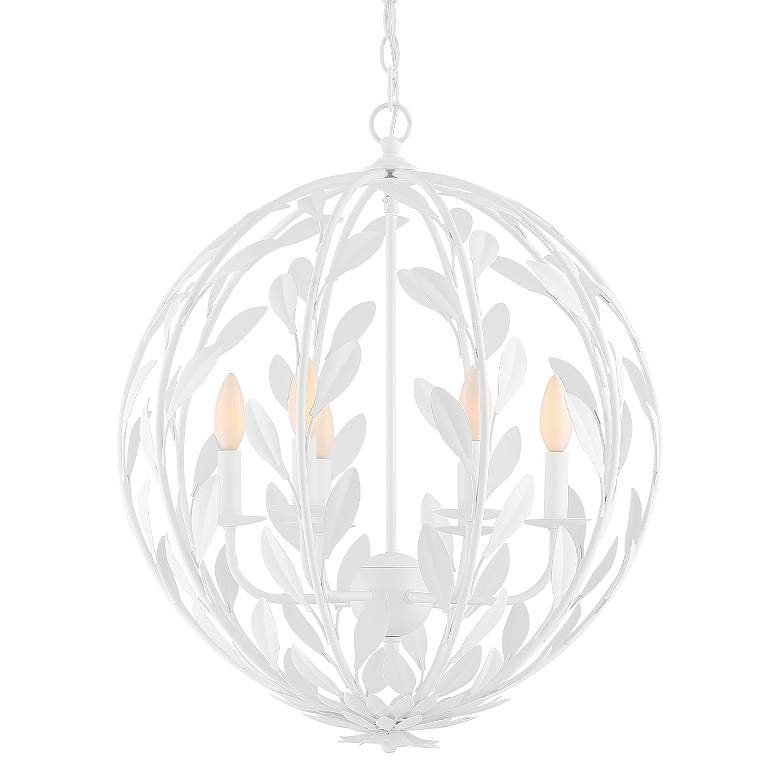 Image 4 Crystorama Broche 21" Wide Matte White 6-Light Pendant Light more views