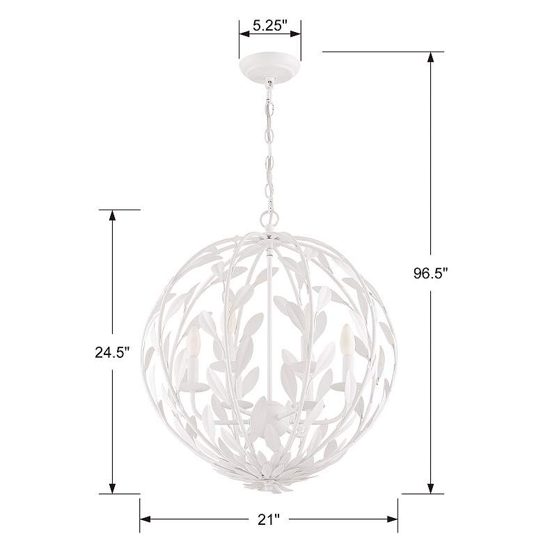 Image 7 Crystorama Broche 21" Wide Matte White 6-Light Pendant Light more views