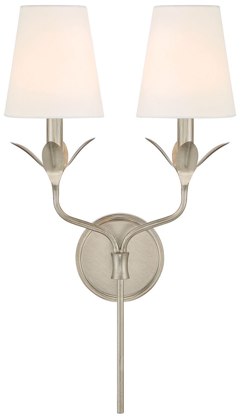 Image 2 Crystorama Broche 21"H Antique Silver 2-Light Wall Sconce