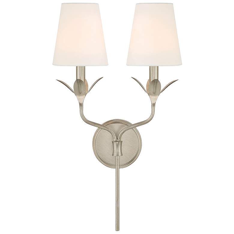 Image 2 Crystorama Broche 21"H Antique Silver 2-Light Wall Sconce