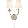 2_Crystorama Broche 21"H Antique Silver 2-Light Wall Sconce