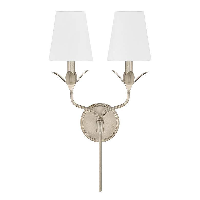 Image 3 Crystorama Broche 21"H Antique Silver 2-Light Wall Sconce more views