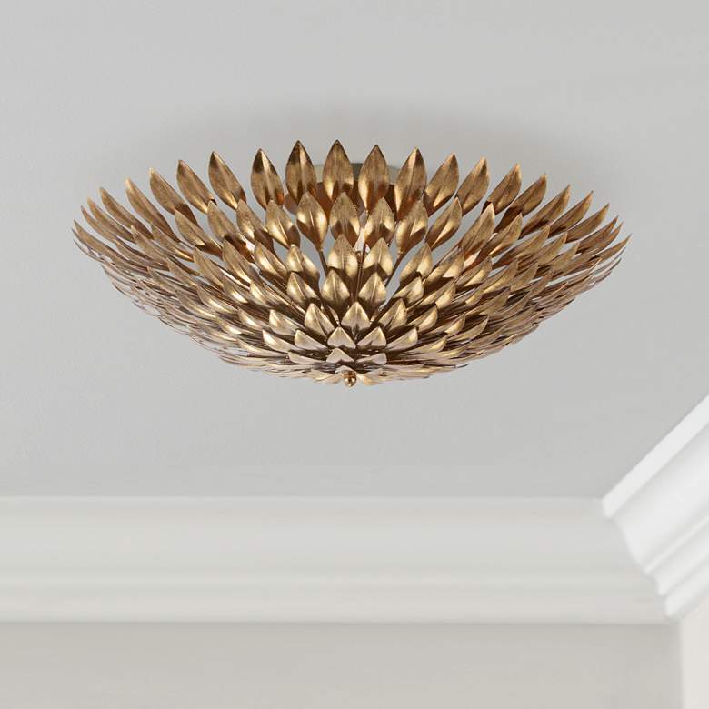 Image 1 Crystorama Broche 23 3/4 inch Wide Antique Gold Ceiling Light