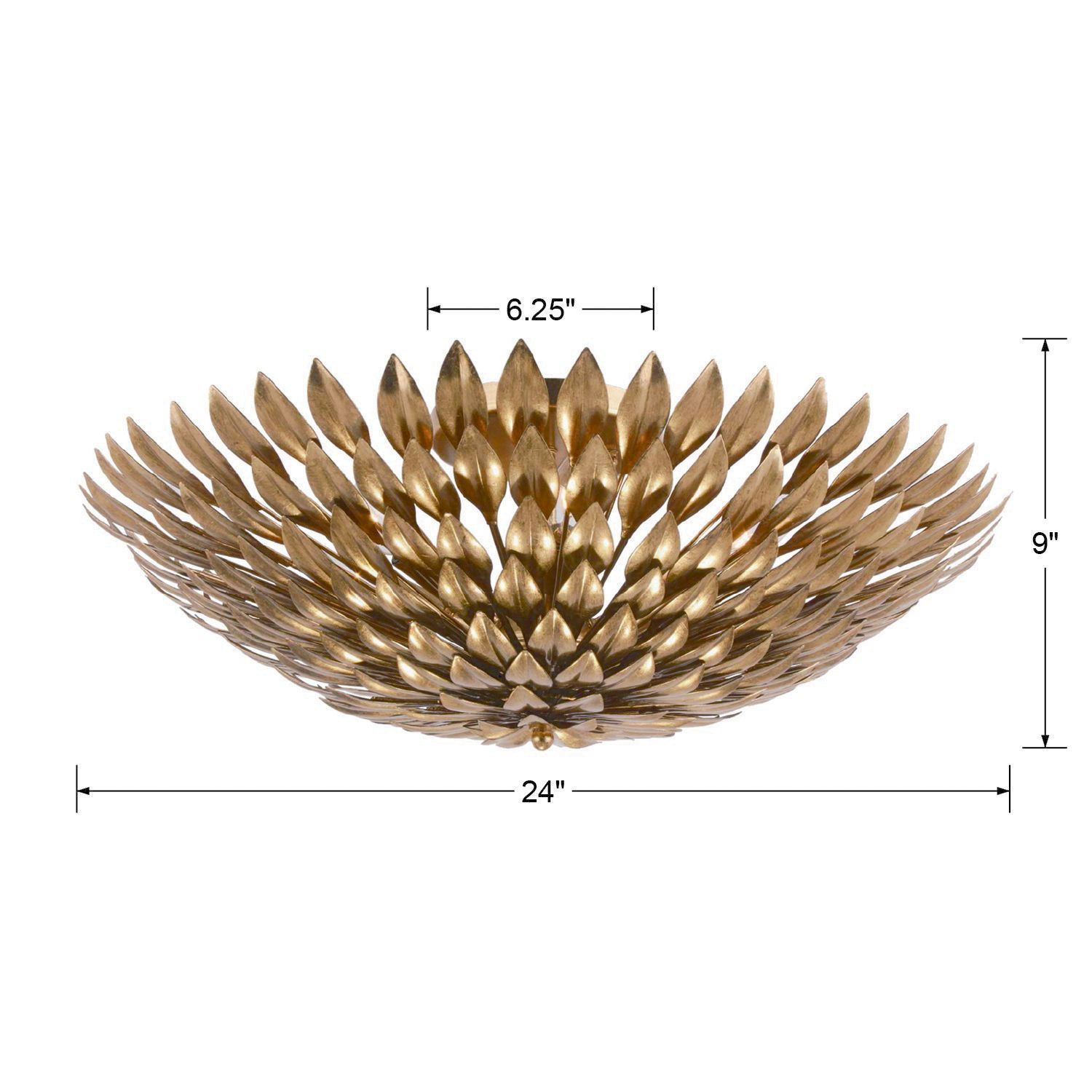 Crystorama Broche 23 3/4" Wide Antique Gold Ceiling Light