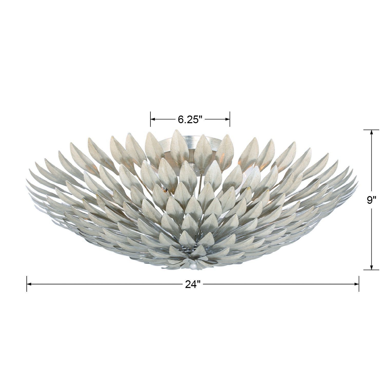 Crystorama Broche 23 3/4" Wide Silver Ceiling Light