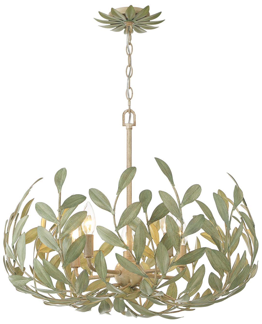 Crystorama Broche 23'' Champagne Green Tea Chandelier