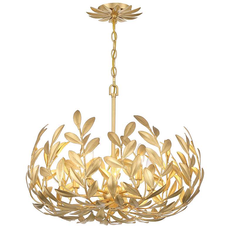 Image 2 Crystorama Broche 23" Wide Antique Gold 5-Light Chandelier
