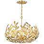 2_Crystorama Broche 23" Wide Antique Gold 5-Light Chandelier