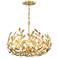 Crystorama Broche 23" Wide Antique Gold 5-Light Chandelier