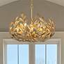 1_Crystorama Broche 23" Wide Antique Gold 5-Light Chandelier