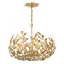 3_Crystorama Broche 23" Wide Antique Gold 5-Light Chandelier more views