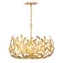 4_Crystorama Broche 23" Wide Antique Gold 5-Light Chandelier more views