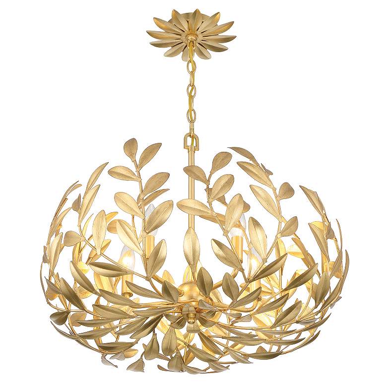 Image 5 Crystorama Broche 23" Wide Antique Gold 5-Light Chandelier more views