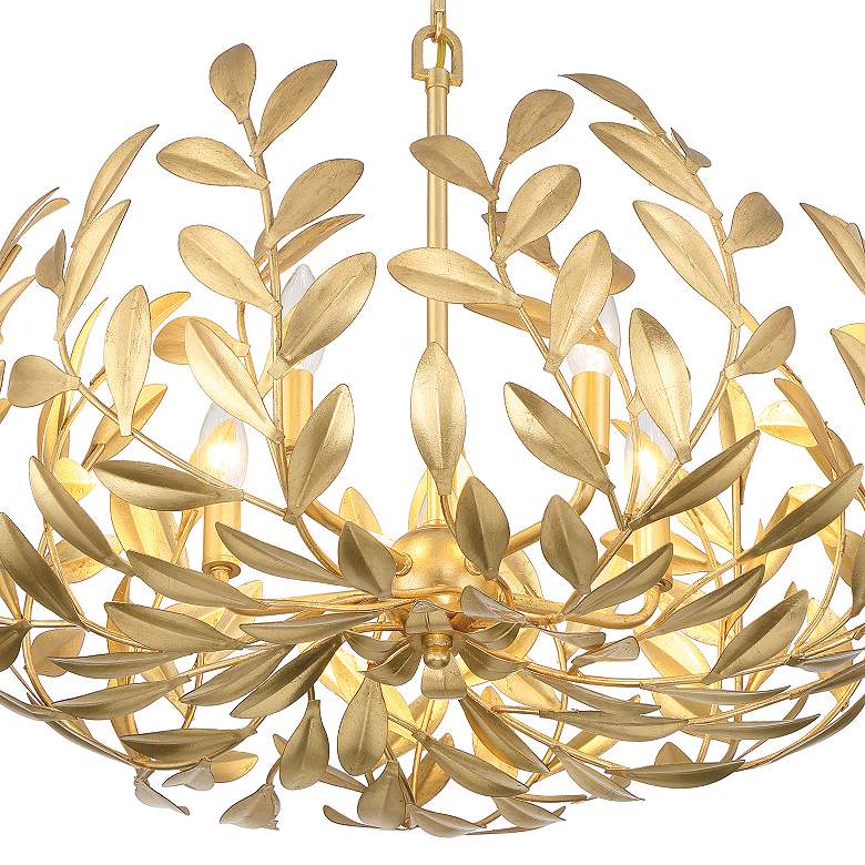 Image 6 Crystorama Broche 23" Wide Antique Gold 5-Light Chandelier more views