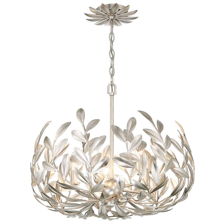 Image 2 Crystorama Broche 23" Wide Antique Silver 5-Light Chandelier