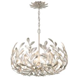 Crystorama Broche 23" Wide Antique Silver 5-Light Chandelier