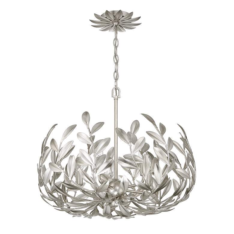 Image 3 Crystorama Broche 23" Wide Antique Silver 5-Light Chandelier more views