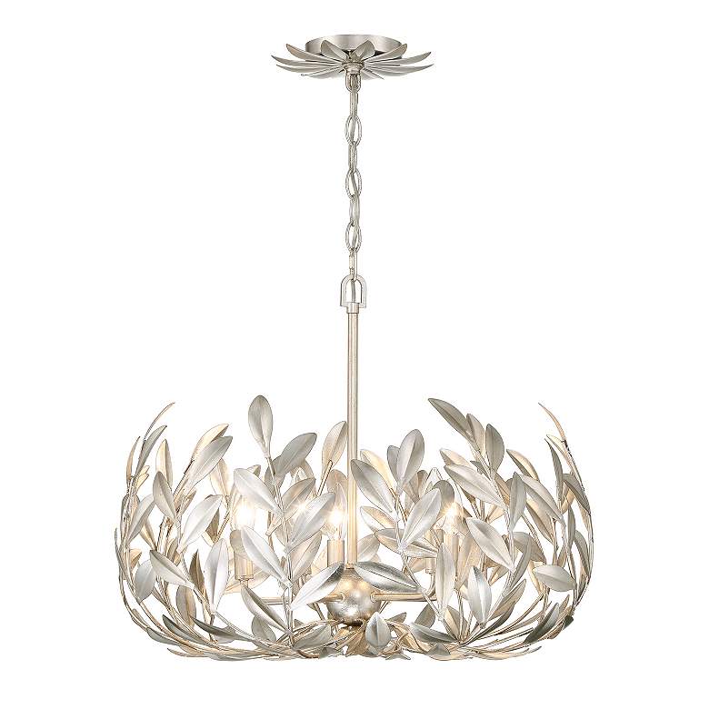 Image 4 Crystorama Broche 23" Wide Antique Silver 5-Light Chandelier more views
