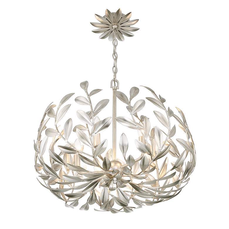 Image 5 Crystorama Broche 23" Wide Antique Silver 5-Light Chandelier more views