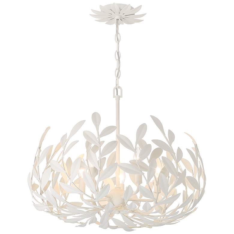 Image 2 Crystorama Broche 23" Wide Matte White Chandelier