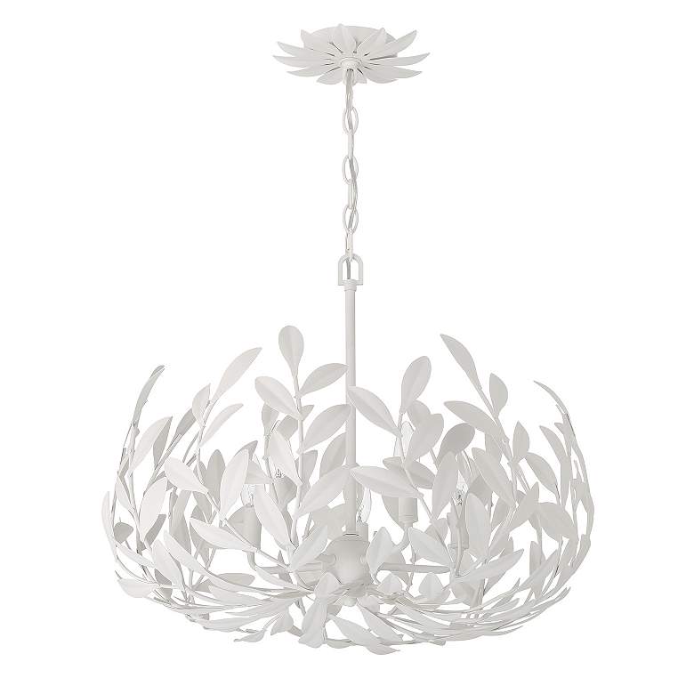 Image 3 Crystorama Broche 23" Wide Matte White Chandelier more views