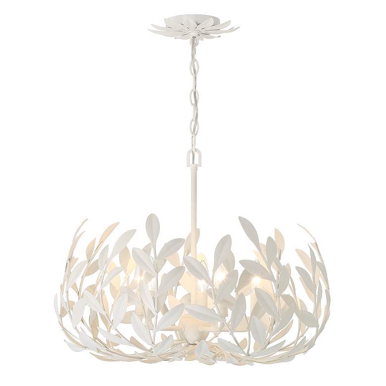 Image 4 Crystorama Broche 23" Wide Matte White Chandelier more views