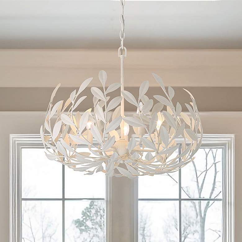 Image 7 Crystorama Broche 23" Wide Matte White Chandelier more views