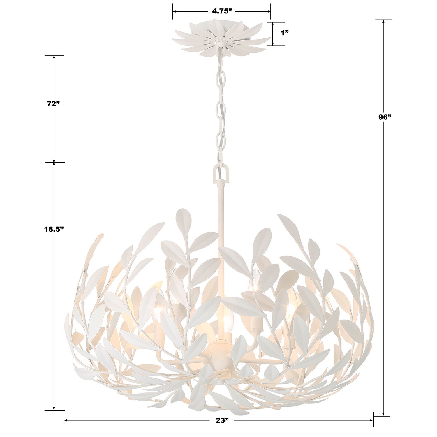 Crystorama Broche 23" Wide Matte White Chandelier