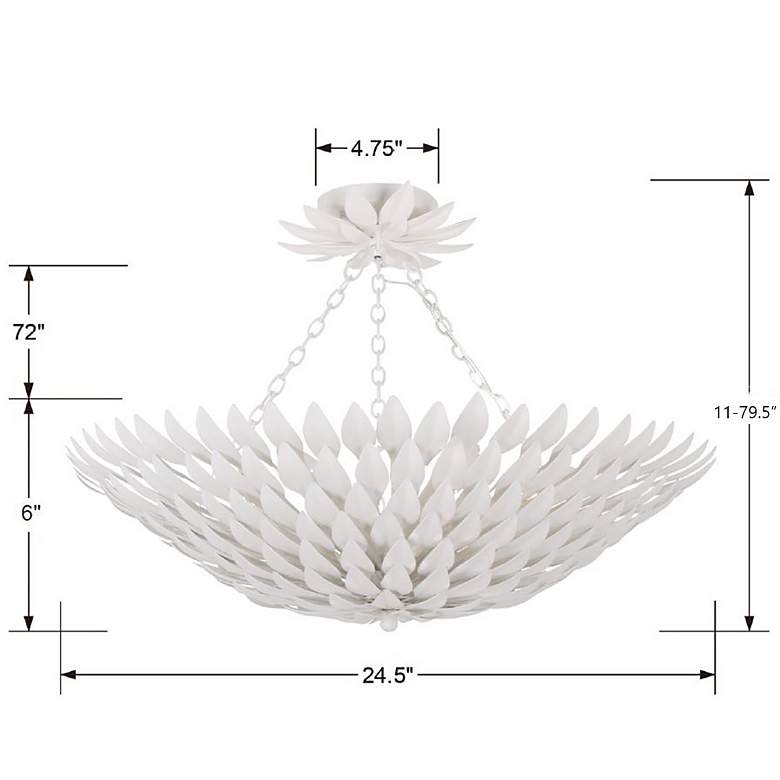 Image 5 Crystorama Broche 24 1/2" Wide Matte White Ceiling Light more views