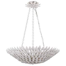 Image1 of Crystorama Broche 24 1/2"W Leaves White Pendant Light